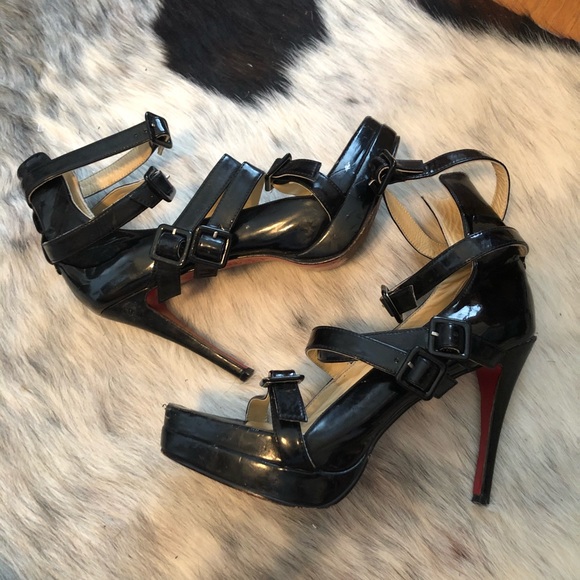 Christian Louboutin Black strappy high heel shoe - Picture 8 of 16